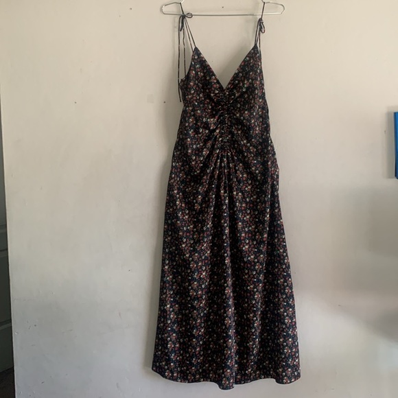 SANDRO Floral-print twill midi dress Size (10 US) 42 - Picture 2 of 12